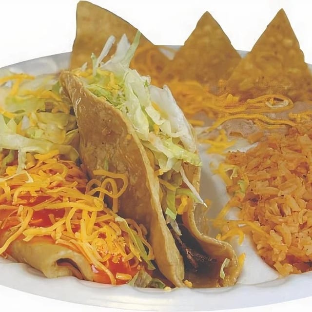 #5. Beef Taco Enchilada Plate.