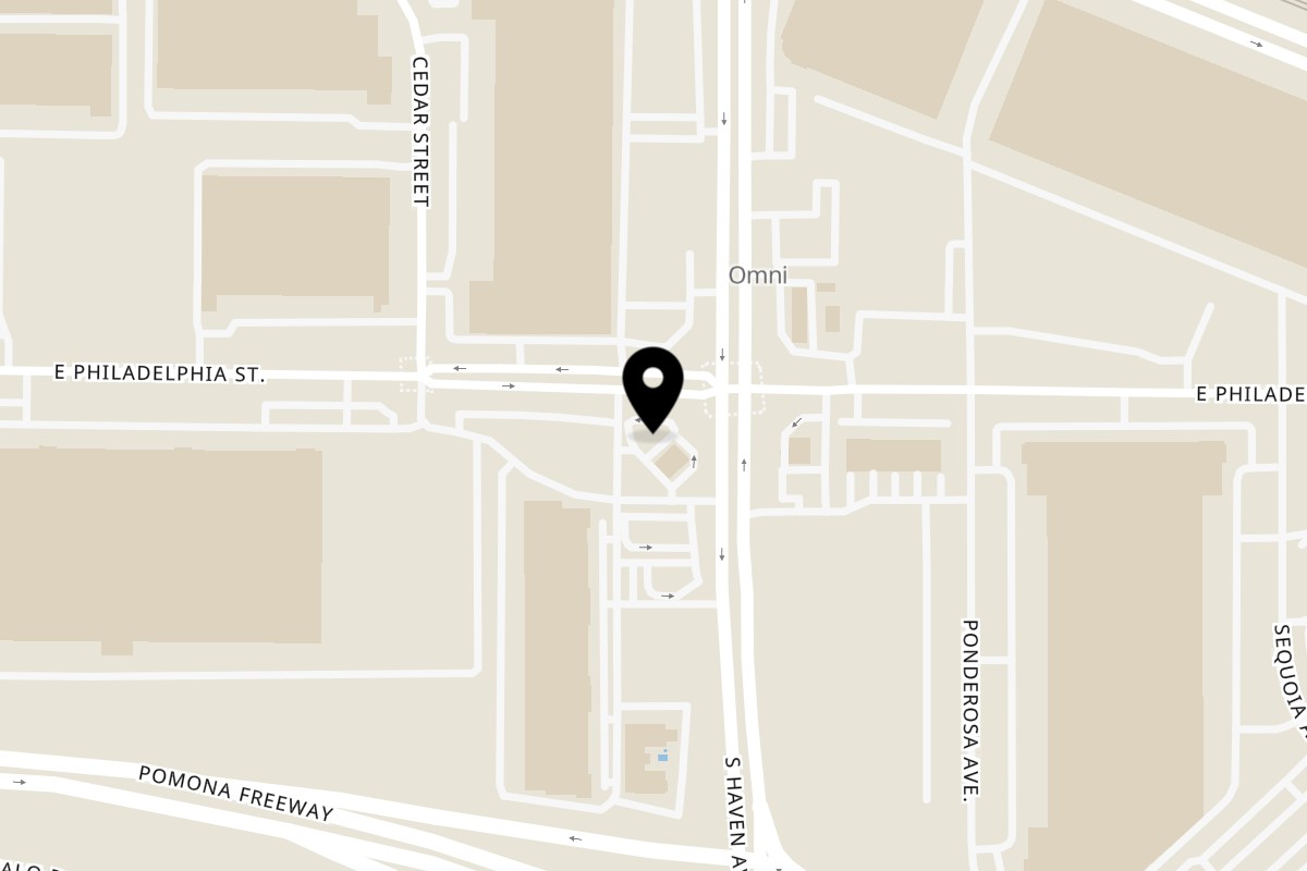 Map showing the location of Alberto's of Ontario on 2200 S Haven Ave B in Ontario